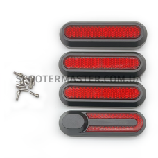 Накладки світловідбивні чорні, червоний катафот Xiaomi M365, Pro, Pro 2, 1s